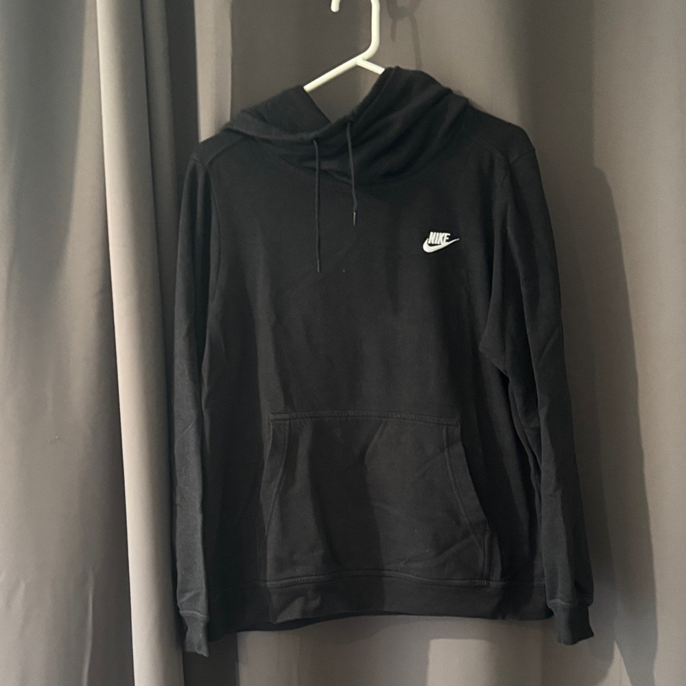 Nike Black Pullover Hoodie with White Swoosh